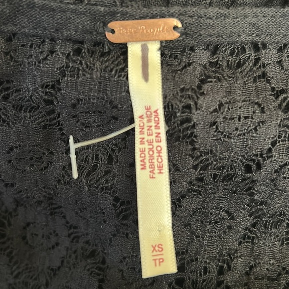 NWOT Free People Bring The Romance Black Lace Ruffle Babydoll Midi Dress size XS - Picture 11 of 12